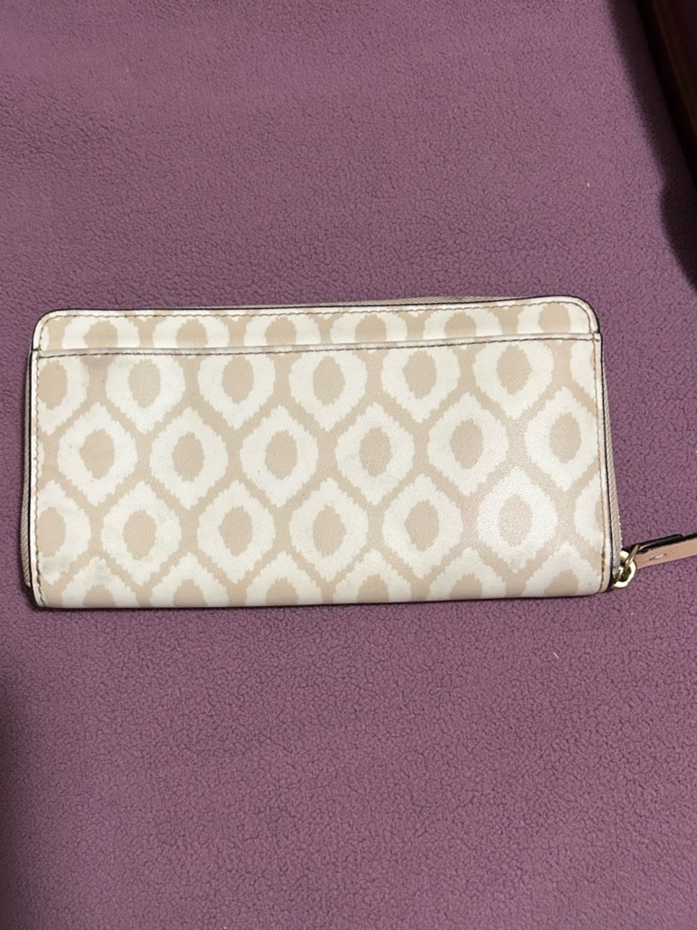 kate spade Cream and Blush Ikat Zip-Around Wallet - Picture 2 of 6